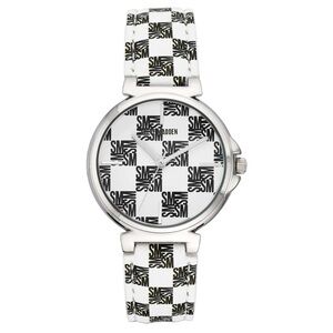 Steve Madden Logo in Black & White Checkered Pattern Watch, 36mm